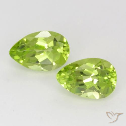 0.91ctw Natürlicher Leichtes lebendiges Grün Peridot, Birnenform, VVS-VS