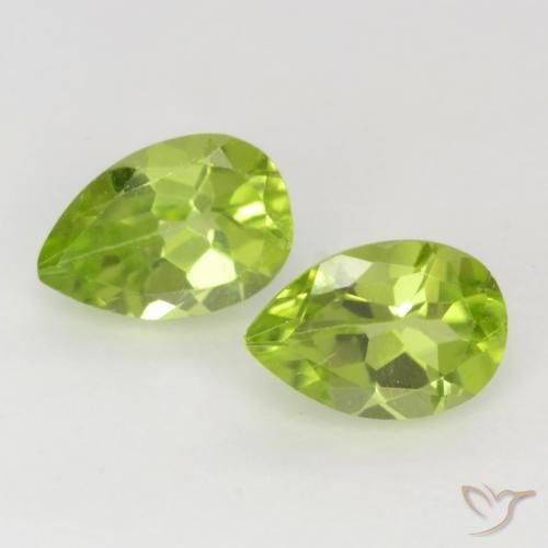 0.93ctw Natürlicher Mittelgrün Peridot, Birnenform, VVS-VS