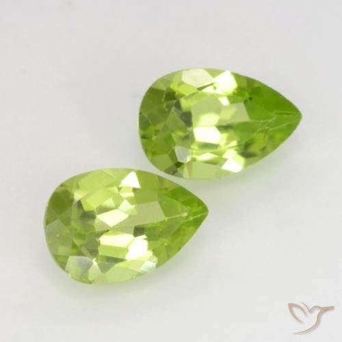0.93 ct natürliche Lebendiges grün Peridot-Edelsteine, Birnenform, VVS-VS