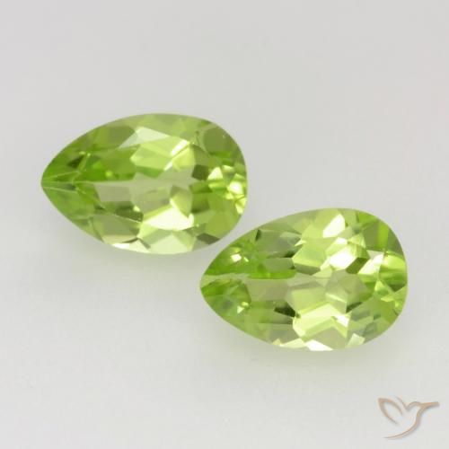 0.94ctw Natürlicher Leichtes lebendiges Grün Peridot, Birnenform, VVS-VS
