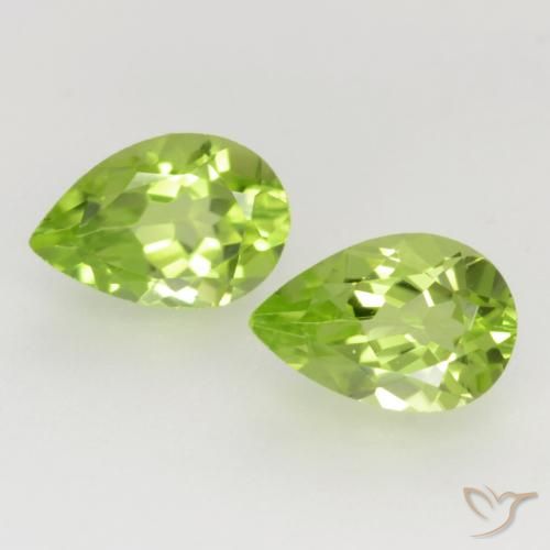 0.96ctw Natürlicher Leichtes lebendiges Grün Peridot, Birnenform, VVS-VS