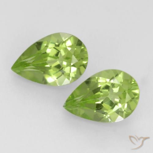 0.89ctw Natürlicher Leichtes lebendiges Grün Peridot, Birnenform, VVS-VS