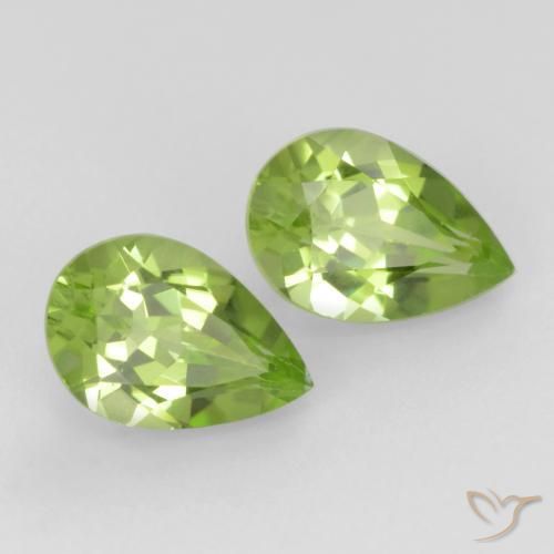 0.89 ct natürliche Leichtes lebendiges Grün Peridot-Edelsteine, Birnenform, VVS-VS