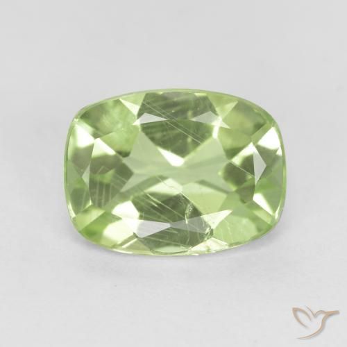 1.29ct Natürlicher Blasses Birnengrün Peridot, Kissen, VS-SI