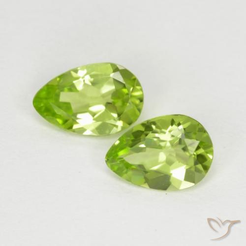 0.81ctw Natürlicher gelblich-grün Peridot, Birnenform, VVS-VS