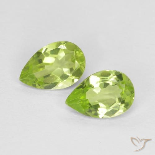 0.83ctw Natürlicher Mittelgrün Peridot, Birnenform, VVS-VS