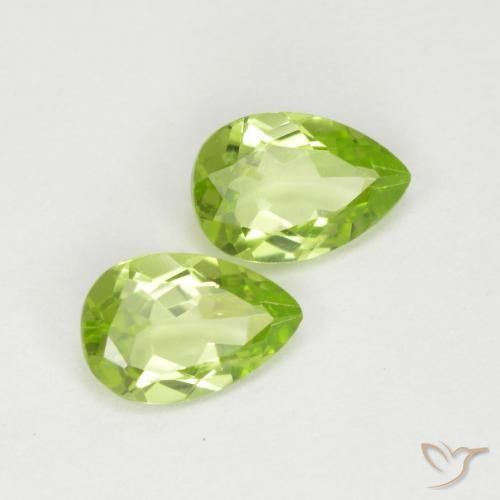 0.91 ct natürliche Leichtes lebendiges Grün Peridot-Edelsteine, Birnenform, VVS-VS
