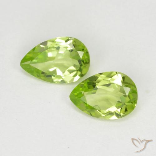 0.87ctw Natürlicher Leichtes lebendiges Grün Peridot, Birnenform, VVS-VS, Photo A