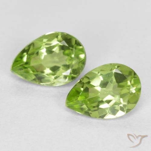 0.87ctw Natürlicher Leichtes lebendiges Grün Peridot, Birnenform, VVS-VS
