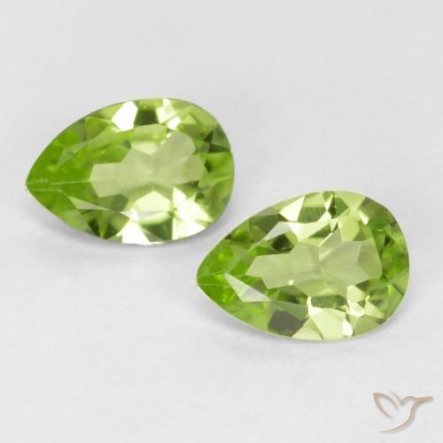 0.81ctw Natürlicher Leichtes lebendiges Grün Peridot, Birnenform, VVS-VS