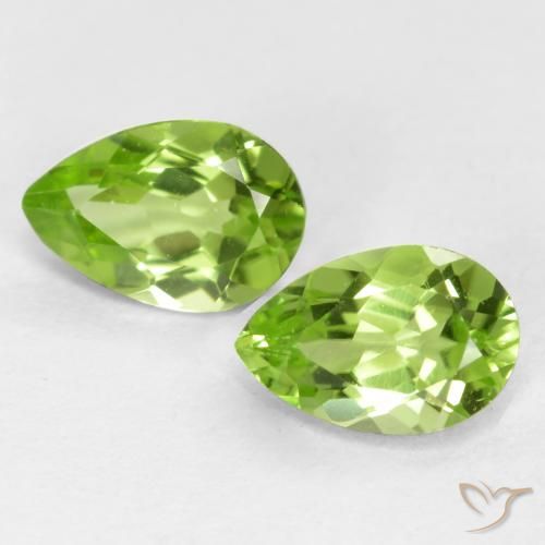 0.87ctw Natürlicher Leichtes lebendiges Grün Peridot, Birnenform, VVS-VS