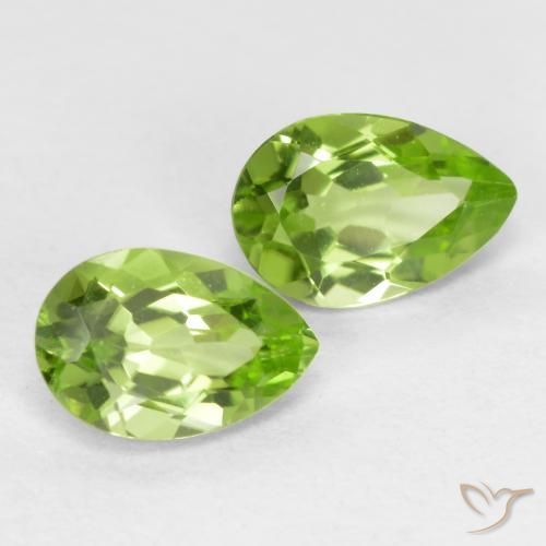 0.87 ct natürliche Leichtes lebendiges Grün Peridot-Edelsteine, Birnenform, VVS-VS
