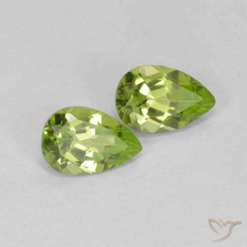 0.84 ct natürliche Lebendiges grün Peridot-Edelsteine, Birnenform, VVS-VS