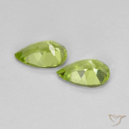 0.84 ct natürliche Lebendiges grün Peridot-Edelsteine, Birnenform, VVS-VS