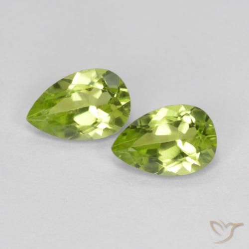 0.93 ct natürliche Lebendiges grün Peridot-Edelsteine, Birnenform, VS