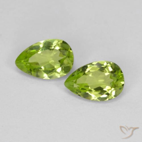 0.93ctw Natürlicher Leichtes lebendiges Grün Peridot, Birnenform, VVS-VS