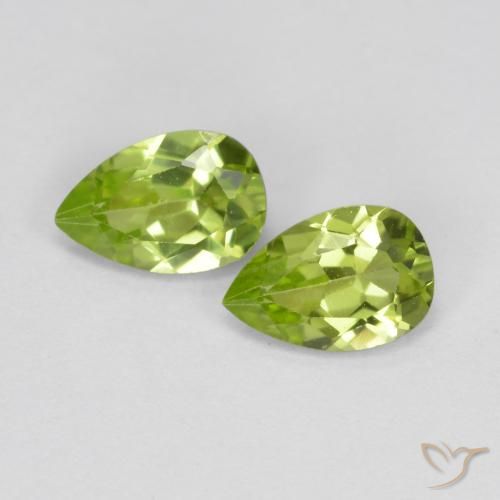 0.92ctw Natürlicher Mittelgrün Peridot, Birnenform, VS