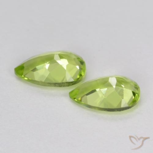 0.84 ct natürliche Lebendiges grün Peridot-Edelsteine, Birnenform, VVS-VS