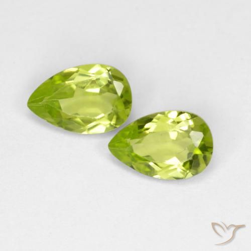 0.90ctw Natürlicher Mittelgrün Peridot, Birnenform, VVS-VS