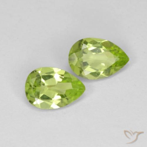 0.82 ct natürliche Lebendiges grün Peridot-Edelsteine, Birnenform, VVS-VS