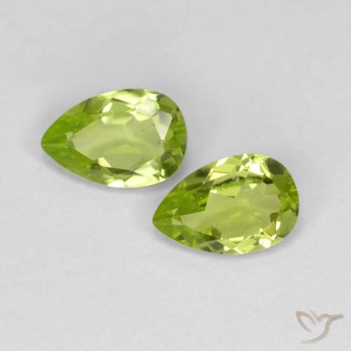 0.88ctw Natürlicher Mittelgrün Peridot, Birnenform, VVS-VS