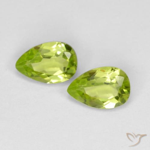 0.94ctw Natürlicher Mittelgrün Peridot, Birnenform, VVS-VS