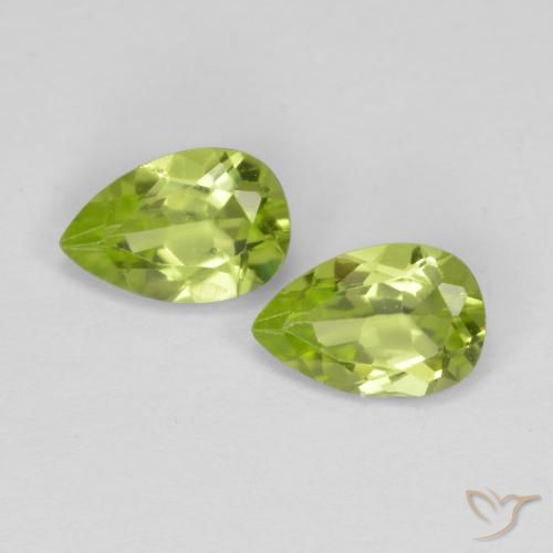 0.86ctw Natürlicher Mittelgrün Peridot, Birnenform, VVS-VS
