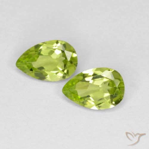 0.80ctw Natürlicher Mittelgrün Peridot, Birnenform, VVS-VS