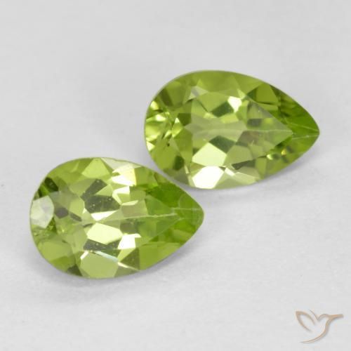 0.86ctw Natürlicher Mittelgrün Peridot, Birnenform, VVS-VS