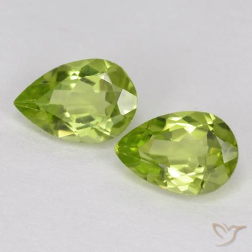 0.85ctw Natürlicher Mittelgrün Peridot, Birnenform, VVS-VS