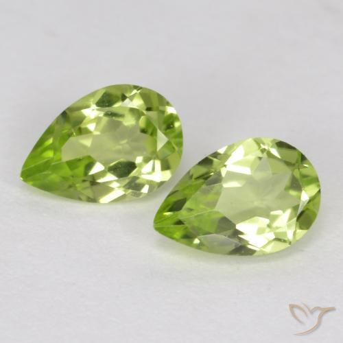 0.82ctw Natürlicher Leichtes lebendiges Grün Peridot, Birnenform, VVS-VS