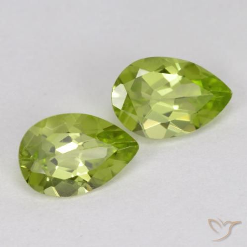 0.76ctw Natürlicher Mittelgrün Peridot, Birnenform, VVS-VS
