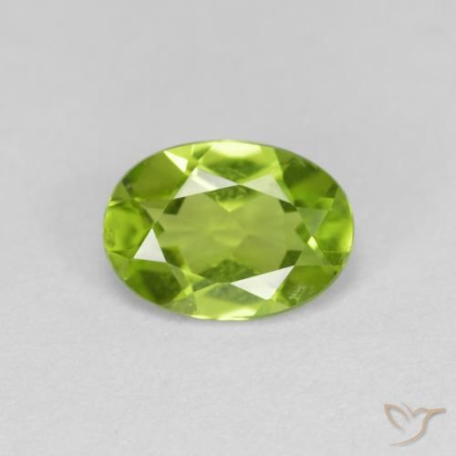 0.91ct Natürlicher Lebendiges grün Peridot, Oval, VS