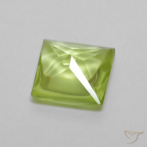 9,17 ctw natürlicher Leichtes lebendiges Grün Peridot, Quadrat, Transparent