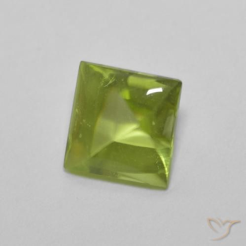 9,17 ctw natürlicher Lebendiges grün Peridot, Quadrat, Transparent