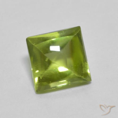 0.72ct Natürlicher Mittelgrün Peridot, Quadrat, Transparent