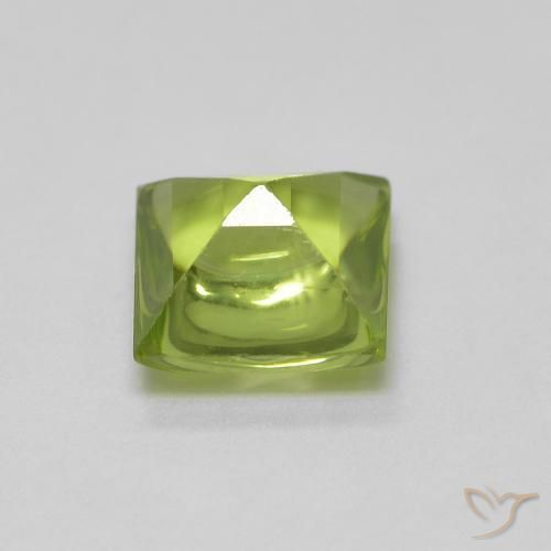 9,17 ctw natürlicher Lebendiges grün Peridot, Quadrat, Transparent