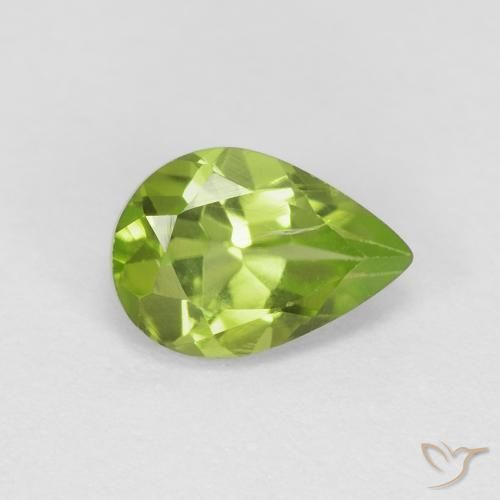 0.84ct Natürlicher Lebendiges grün Peridot, Birnenform, VS