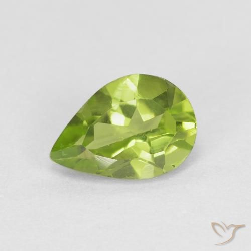 0.78ct Natürlicher Mittelgrün Peridot, Birnenform, VS
