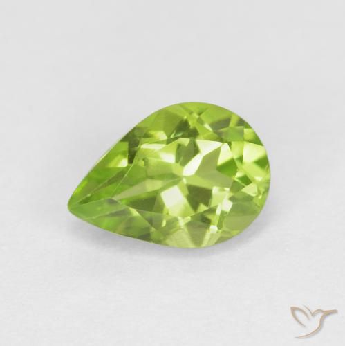 0.87ct Natürlicher Mittelgrün Peridot, Birnenform, VS