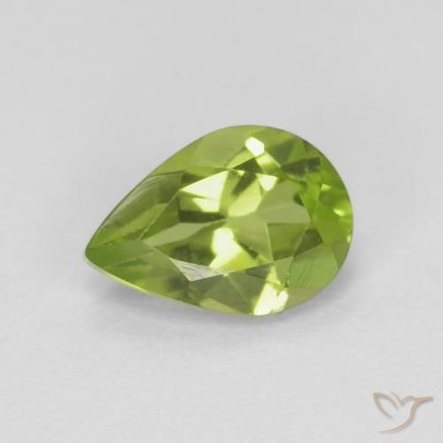 0.85ct Natürlicher Lebendiges grün Peridot, Birnenform, VS