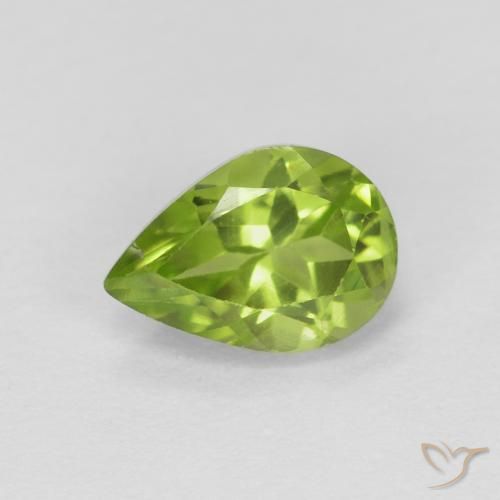 0.85ct Natürlicher Mittelgrün Peridot, Birnenform, VS