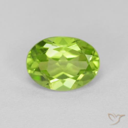 1.44ct Natürlicher Lebendiges grün Peridot, Oval, VVS-VS