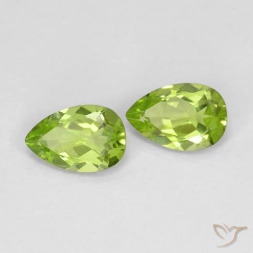 0.85ctw Natürlicher Mittelgrün Peridot, Birnenform, VS