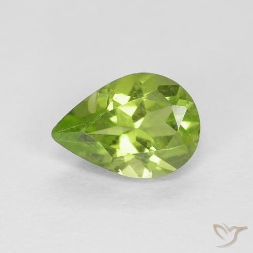 0.77ct Natürlicher Leichtes lebendiges Grün Peridot, Birnenform, VS