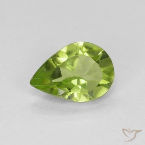0.72ct Natürlicher Lebendiges grün Peridot, Birnenform, VS