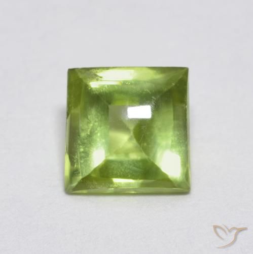 9,17 ctw natürlicher gelblich-grün Peridot, Quadrat, Transparent