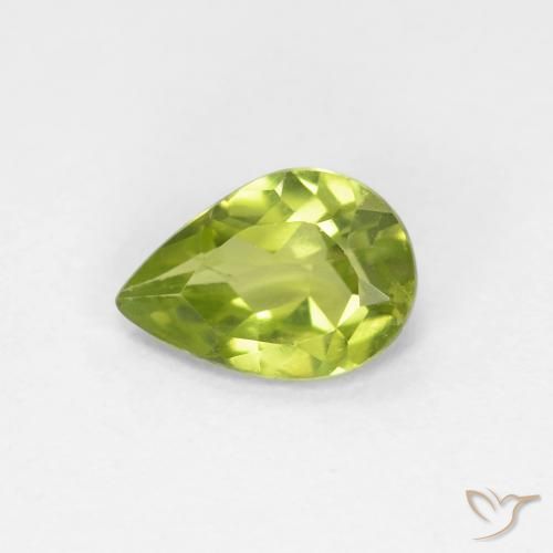 0.66ct Natürlicher Lebendiges grün Peridot, Birnenform, VS