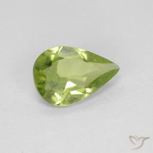 9,17 ctw natürlicher gelblich-grün Peridot, Birnenform, VVS