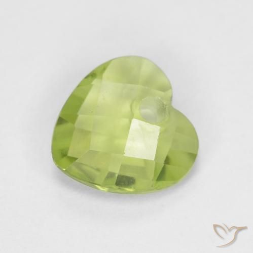 0.75ct Natürlicher Mittelgrün Peridot, Herz, VS